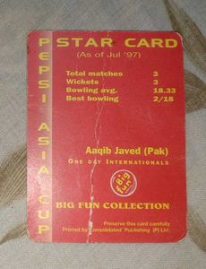 Aaqib Javed Rare Silver Card!