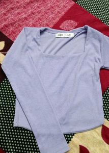 Lavender Square Neck Long Sleeve
