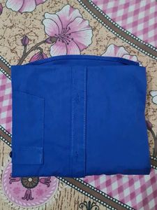 Blue Mandarin Collar Shirt - Size L