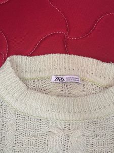 Zara Knit Cable Sweater - Light Yellow
