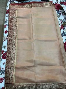 Red &amp; Gold Pattu Brocade Saree