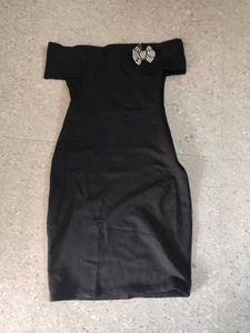 Black Bow detail Bodycon Dress