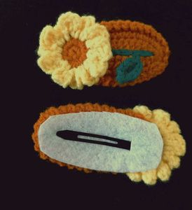 Crochet Sunflower Hairclips