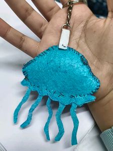octopus keychain made of felt