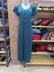 Printed Blue Maxi nighty