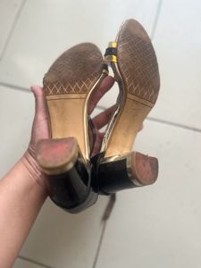 Unique Gold &amp; Black Heels