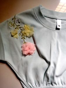 Floral Applique Crop Top