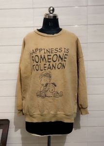 Oversized korean Pintresty brown velvet sweatshirt