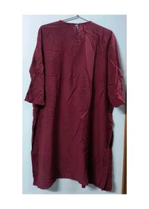 Burgundy Embroidered Kurta