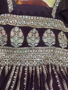 Maroon Embellished Kurta