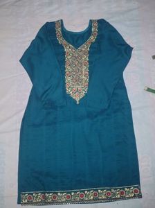 Teal Embroidered Kurta Set