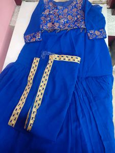 Elegant Blue Top, With Skirt &amp; Dupatta
