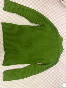 Green Knit Turtleneck Sweater