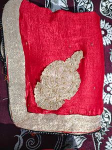 Red Embellished Saree