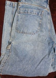 Vintage Light Wash Denim Cargo Pants