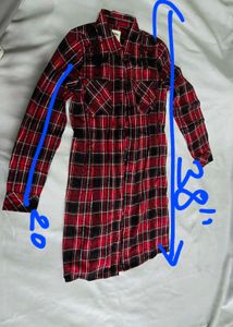 Red Plaid Shirt Dress