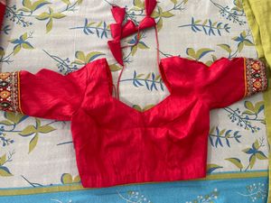 Red Embroidered Blouse