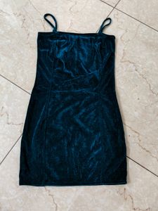 Teal Velvet Bodycon Dress