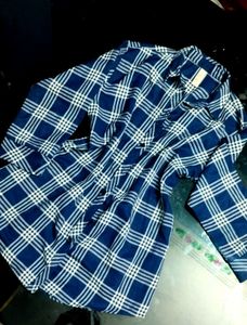 Diya Branded New Checks Shirt Navy Blue