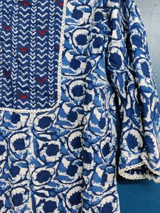 Blue &amp; White Printed Kurta