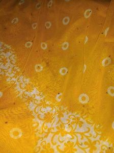 Yellow Printed Saree