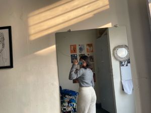 Gray Square Neck Top