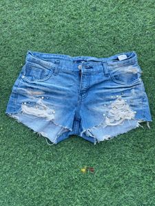 Distressed Denim Shorts