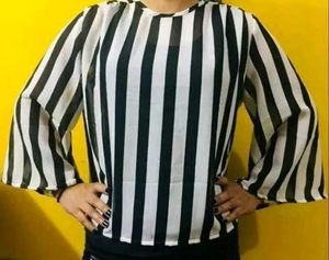 Striped Bell Sleeve Top