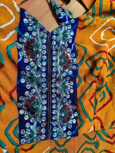 Bandhani Print Georgette Zardozi Embroidery Kurta