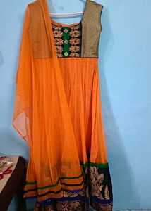 Anarkali Suit With Dupatta &amp; Extra Sleeves