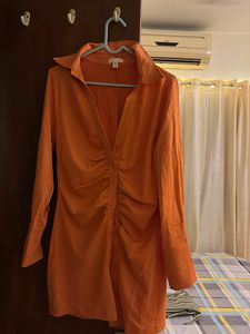 H & M Chic Orange Shirt Dress( Never Used)