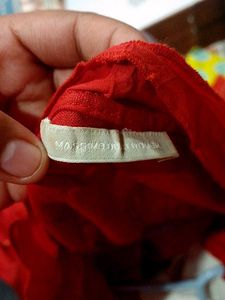 Red Linen Tie-Front Jacket