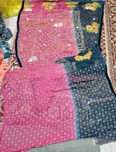 Chunderi Saree With Handwork