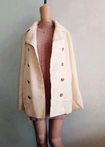 Branded White Overcoat