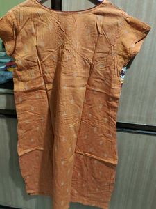Orange Printed short kurti