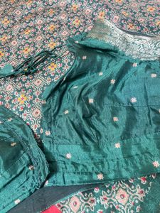 Elegant Green &amp; Red Saree