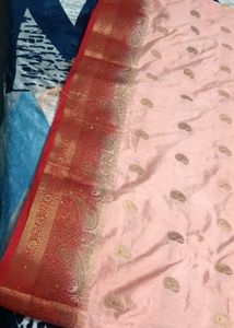 Elegant Pink &amp; Red Saree