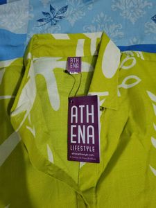 Lime Green Regular Shirt Style Top