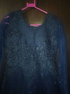 Elegant Navy Blue Party Gown