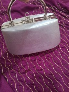 Elegant Purple Kurta Set with bridal clutch freebe