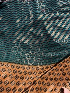 Unique Teal & Brown Patterned Fabric