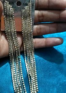 Sparkling Silver Tassel Earrings