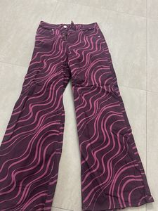 Patterned Wide Leg Pants