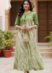 Beautiful Green Coloured Ethnic Gown