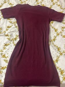 Burgundy Knit Mini Dress