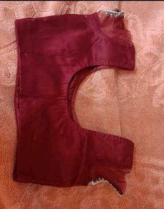 Red Velvet Embellished Blouse