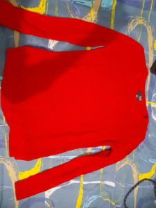 Red knitted warm top