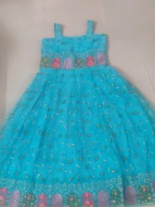 Net Frock Kurti Embroidered