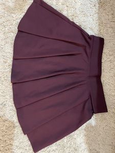 Wine Coloured Flared Skirt