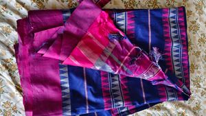 Silver Jari Saree Along With Freebie